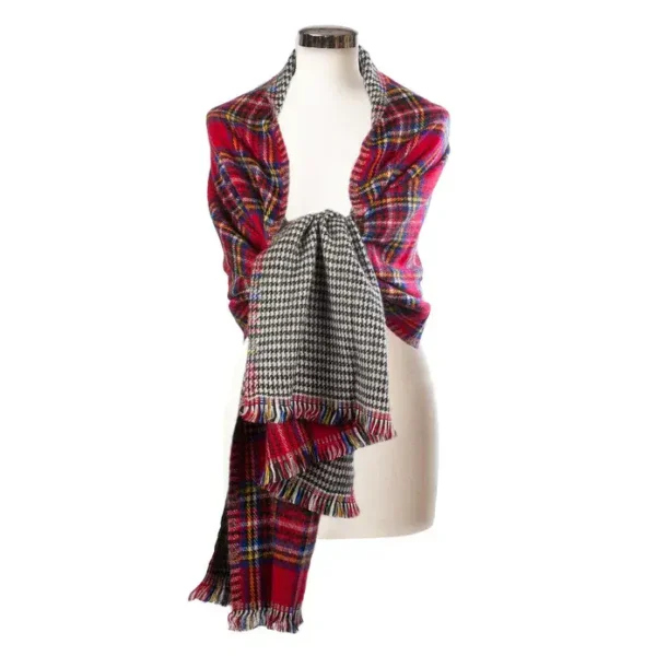 Stewart Royal Tartan Reversible Stole - 100% Acrylic - Scottish Blanket Scarf - Special Gift ! - Image 3