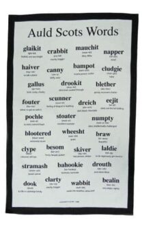 Auld Scots Words Tea Towel - Unique Words - 100% Cotton - Traditional Scottish Kitchen Towel - Gift