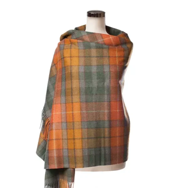 Buchanan Antique Tartan Stole - 100% Lambswool - Luxury Scottish Blanket Scarf - Beautiful Gift !