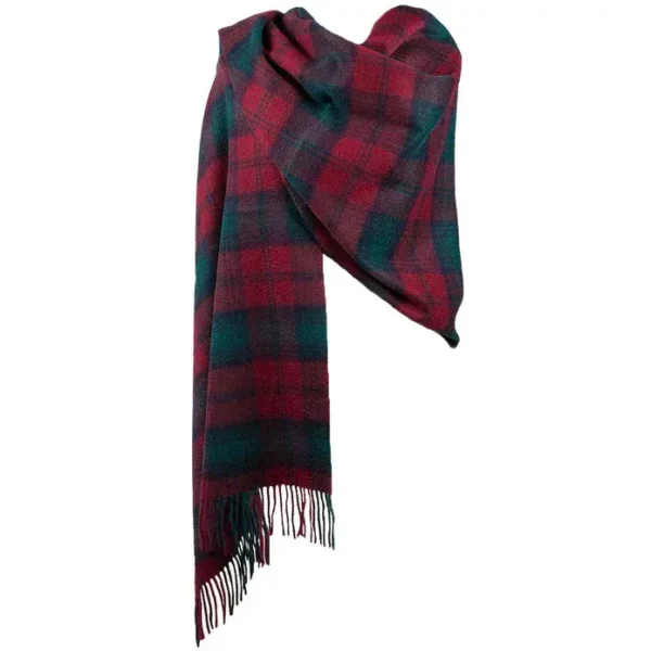 Lindsay Tartan Stole - 100% Lambswool - Luxury Scottish Blanket Scarf - Beautiful Gift !